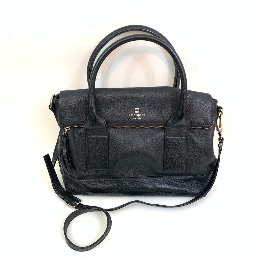 Kate Spade Handbag‎ Black Pebbled Leather Shoulder Satchel Purse